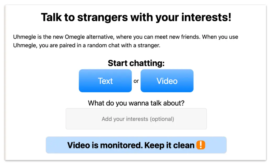 Uhmegle: Talk to Strangers in Video Chat