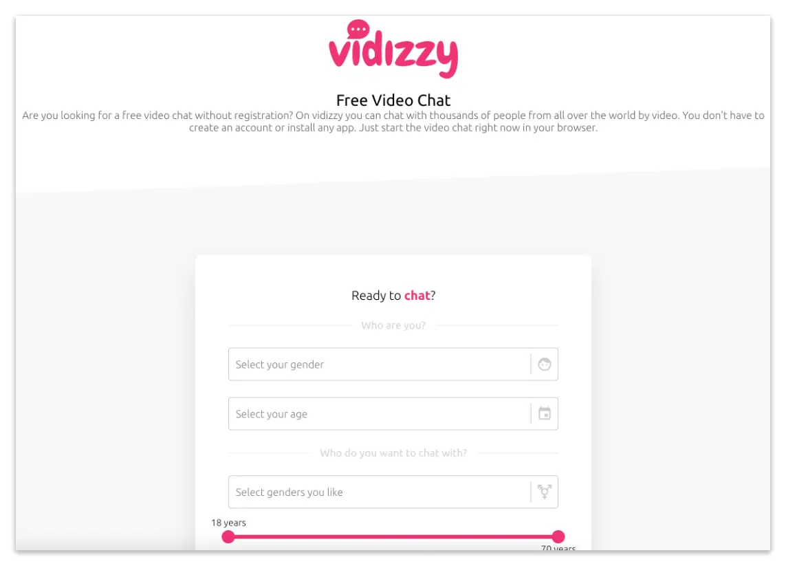 Vidizzy: Free Video Chat Without Registration | Alternative